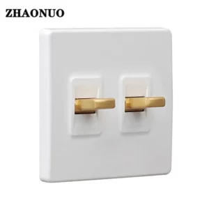 High-quality 1-4 Gang 2 Way Wall Light Toggle Switch Metal Button White Frosted Panel Creative Switch - Image 6