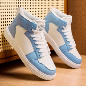 Spring Summer Fashion Red High-Top Shoes Couple Comfortable Pu Leather Casual Sneakers Man Flat Versatile Hip-Hop Shoes For Men - Image 2