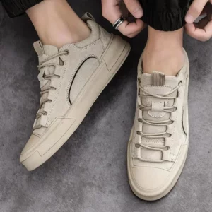 Trend Men's Casual Leather Shoes 2023 New Shoes for Men High-top Black Casual Male Sneakers Platform S 2023 New Tenis Masculino - Image 3