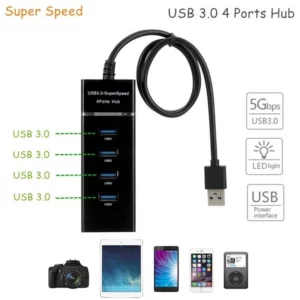 4 Ports 2.0 3.0 USB HUB Splitter High Speed Multi Splitter USB Adapter Expander Cable For Desktop Xiaomi Laptop Adapter USB HUB - Image 2