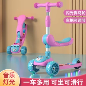 Children's scooters 1-3-6-8-12 years old can ride a three in one roller coaster for girls and boys Scooters - Image 3