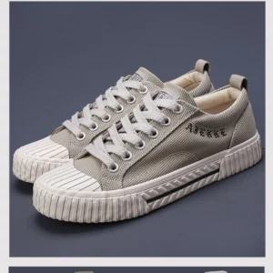 White Canvas Shoes for Men Casual Autumn Vulcanized Shoes Lace-up Students Cloth Shoe Men's Flats Sneakers Men Board Shoes - Image 5