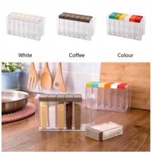 Transparent Spice Jar Set Salt and Pepper Seasoning Bottle Colorful Lid Kitchen Condiment Cruet Storage Container Spice Rack - Image 3