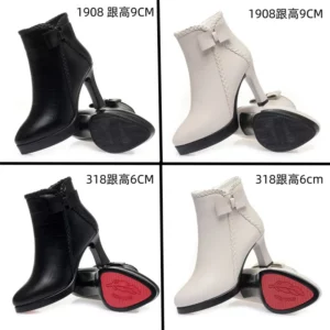 Autumn Women's Platform Shoes New Plus Velvet Stiletto Heel Heeled Ankle Boots Winter Versatile Pointed Toe Warm Short Boots - Image 3
