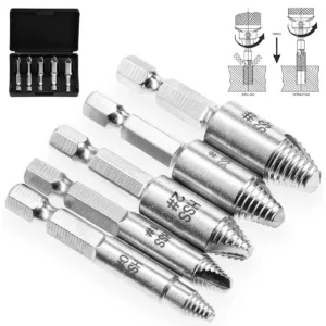 SenNan 5Pcs Damaged Screw Extractor Drill Bit High Speed Steel Double Easily Take Out Side Drill Out Broken Screw Remover Bolt - Image 3