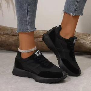 Women Sneakers Leather Luxury Platform Shoes New Fashion Leisure Light Anti-slip Black Running Shoe Fashion Designer Women Shoes - Image 2