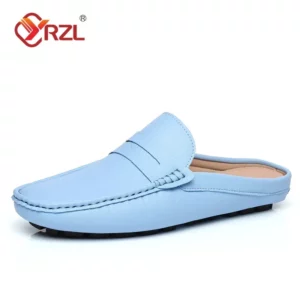 YRZL Loafers Men Handmade Summer Slip on Half Shoes for Men Non Slip Slippers Casual Comfortable Breathable Man Sandals - Image 3