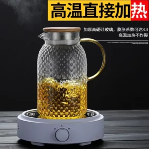 1-1.9L Cold Kettle Glass Large Capacity Rice Grain Grain Kettle Heatable Glass Set Cool White Kettle Household Cup Drinkware Hot - Image 2