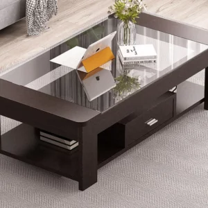 Nordic coffee table, simple modern tempered glass living room, easy to create office living room - Image 2