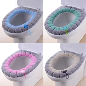 Universal Toilet Seat Cover Winter Warm Soft WC Mat Bathroom Washable Removable Zipper with Flip LidHandle Household - Image 2