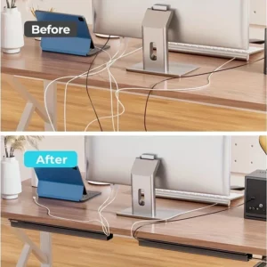 Cable Management Under Desk Channel Cable Raceway Cord Hider Desk Cable Tray No Drilling Under Desk Cable Management Tray - Image 6