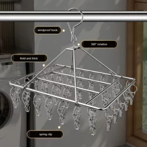 Stainless Steel Windproof Clothespin Laundry Hanger Clothesline Sock Towel Bra Drying Rack Clothes Peg Hook Airer Dryer - Image 5
