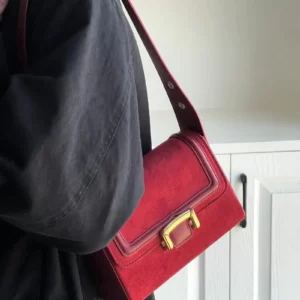 Miyagawa 2023 Niche Underarm Small Square Bag Fashionable and Versatile Korean Version Handbag New Retro Suede Tote Bags - Image 3
