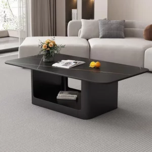 Simplicity Nordic Living Room Coffee Table Black Slate Marble Effect Trendy Coffee Tables Glam Unique Tisch Home Furniture - Image 4