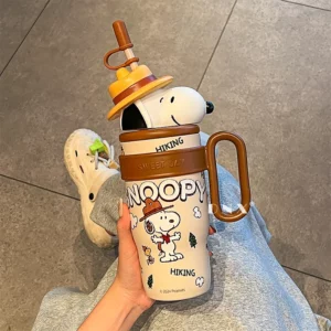 800ML Snoopy Doll Thermos Cup Cute Cartoon 316 Stainless Steel Large Capacity Portable Handle Outdoor Sports Water Cup Straw Cup - Image 4
