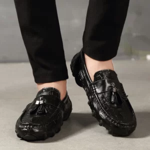 Men Genuine Leather Business Shoes Crocodile Pattern Loafers Fashion Moccasins Male Driving Flats Comfy Slip-On Man Casual Shoes - Image 5