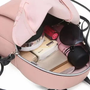 Women Fashion Mini Backpack Simple Solid Color Adjustable Small Backpacks PU Leather Student Bookbags Casual Traveling Bags - Image 5
