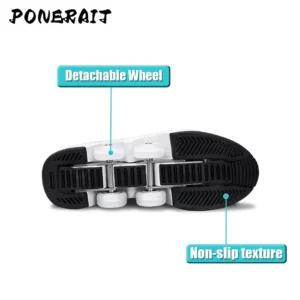 Unisex Automatic Retractable 4-Wheel Roller Skates Women's High Sneakers with Wheels Girls' Dual-Purpose Skating Sports Shoes - Image 3