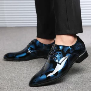 Luxury Men Oxford Shoes Retro Floral Pattern Men Dress Shoes Fashion Lace-Up Flats High Quality Business Men Party Wedding Shoes - Image 2