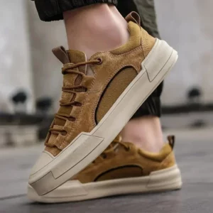 Trend Men's Casual Leather Shoes 2023 New Shoes for Men High-top Black Casual Male Sneakers Platform S 2023 New Tenis Masculino - Image 1