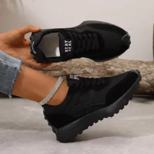 Women Sneakers Leather Luxury Platform Shoes New Fashion Leisure Light Anti-slip Black Running Shoe Fashion Designer Women Shoes - Image 4