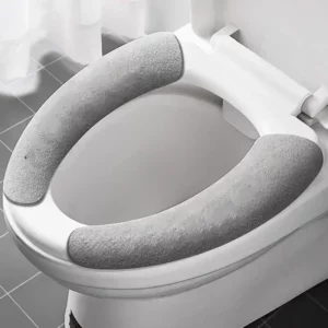 Universal Toilet Seat Cover Soft Closestool Paste Solid Color Toilet Sticky Seat Pad Washable Bathroom Warmer Seat Lid Cover Pad - Image 3