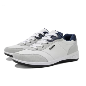 2023 New Casual Shoes for Men Fashion Leather Casual Shoes Comfortable Skateboarding Sneakers Mixed Colors Lace Up Walking Shoes - Image 3