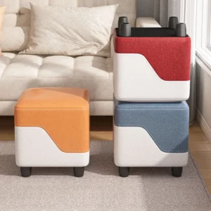 Technology Cloth Small Stool Household Low Sofa Stool Living Room Sitting Pier Small Bench Coffee Table Stools Footstool Ottoman - Image 3