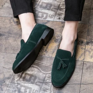 2023 New Fashion Stripe Patchwork Leather Shoe Handmade Wedding Party Shoes Men Loafers Oxford Shoes Mens Dress Shoes Big Size - Image 3