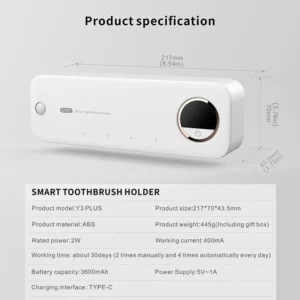 New Xiaomi UV Toothbrush Razor Storage Sterilizer Rechargeable Tooth Brush Holder Wall-Mount With LED Display Bathroom Accessori - Image 6