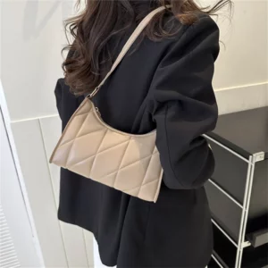 Black PU Leather Shoulder Bag Retro Solid Color Casual Female Hobos Handbags Women's Fashion Handbags Shopper Clutch Purse - Image 3