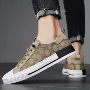 2024 Luxury Men Canvas Shoes Brand Sneakers Breathable Men's Vulcanize Shoes Designer Low Canvas Sneakers Men Skateboard Loafers - Image 4