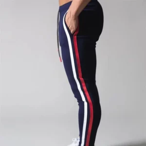 Cotton fashion fitness men's sports pants Running workout men's pants Solid color mixed casual pants - Image 3