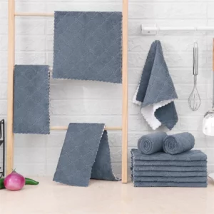 Kitinjoy 6pcs Microfiber Towel Absorbent Kitchen Cloth Wash Kitchen Clean Cloth Soft Lint Free Dish Cloth Household Wash Towel - Image 4