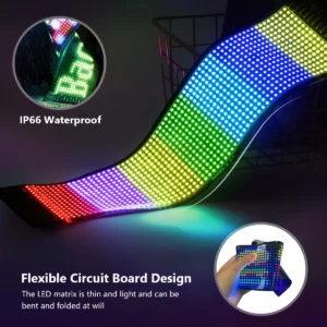 LED Matrix Pixel Panel Display Screen Flexible RGB Car Pattern Graffiti Scrolling Text Animation Shop Reminder Light Bluetooth - Image 3
