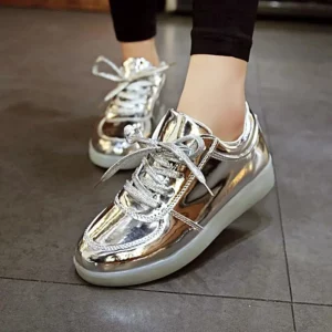 RayZing Fashion Unisex Shoes Led For Adults Schoenen men Casual Chaussures Lumineuse Light Up Shoes lover Luminous Gold Silver - Image 3