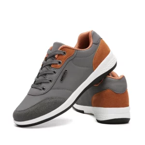 2023 New Casual Shoes for Men Fashion Leather Casual Shoes Comfortable Skateboarding Sneakers Mixed Colors Lace Up Walking Shoes - Image 5