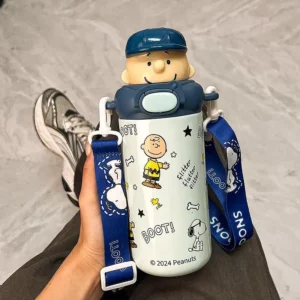 Snoopy Thermos Cup Anime Kawaii Good Looks Water Cup Convenient Large Capacity Sippy Cup Cartoon Insulation Student Gift - Image 2