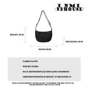 Nylon Hobos Crossbody Bags Solid Casual Zipper Women's Bags 2024 Fashion High Capacity Solid Color Single Shoulder Totes Bag - Image 5
