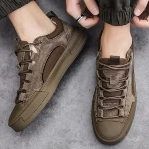 Trend Men's Casual Leather Shoes 2023 New Shoes for Men High-top Black Casual Male Sneakers Platform S 2023 New Tenis Masculino - Image 4