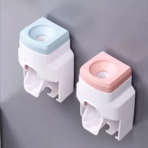 Automatic Toothpaste Dispenser Set Wall-Mounted Extruder Plastic No-Punch Lazy Man Toothbrush Holder Bathroom Accessories Gadget - Image 6