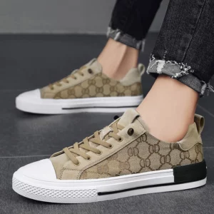 2024 Luxury Men Canvas Shoes Brand Sneakers Breathable Men's Vulcanize Shoes Designer Low Canvas Sneakers Men Skateboard Loafers - Image 2