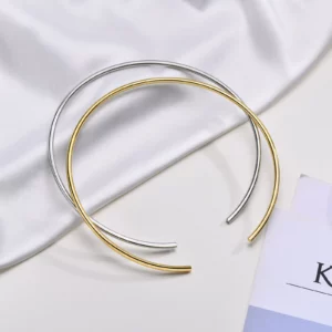 Neck Cuff for Women, Open Collar Choker Torques Necklace Adjustable ,Simple Stainless Steel Jewelry - Image 5