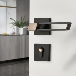 Zinc Alloy Door Handles Pair Lock Thickened Panel Handle Door Hardware Living Room Door Locker Household Hardware Bedroom Pulls - Image 3