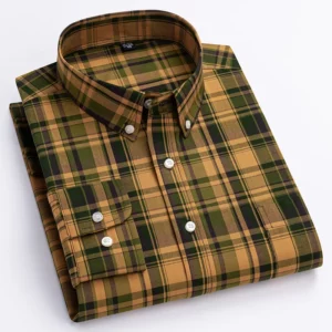 New in shirt100%cotton long sleeve shirts for men slim fit casual shirt fashion vintage streetwear elegant soft plaid clothes - Image 2