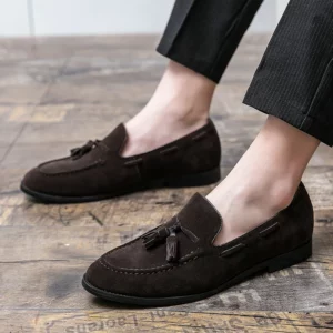 2023 New Fashion Stripe Patchwork Leather Shoe Handmade Wedding Party Shoes Men Loafers Oxford Shoes Mens Dress Shoes Big Size - Image 6