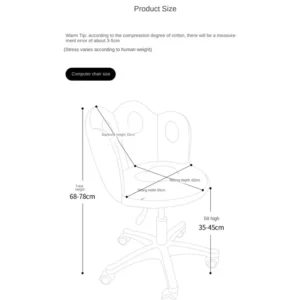 New Pretty Girls Cute Computer Office Chair Home Bedroom Dormitory Comfortable 360° Swivel Lift Back Desk Cosmetic Chair - Image 6