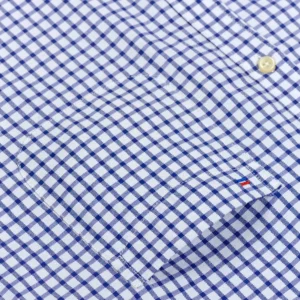 Men's Long Sleeve Oxford Plaid Striped Casual Shirt Front Patch Chest Pocket Regular-fit Button-down Collar Thick Work Shirts - Image 3