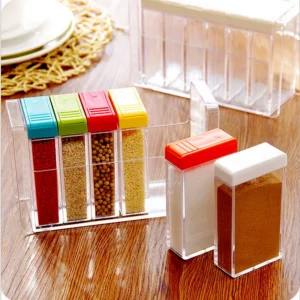 Transparent Spice Jar Set Salt and Pepper Seasoning Bottle Colorful Lid Kitchen Condiment Cruet Storage Container Spice Rack - Image 2