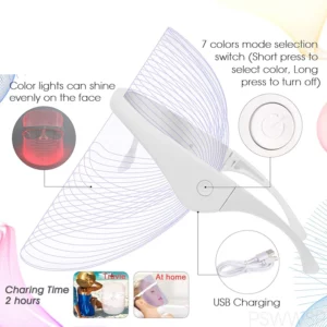 7 Color LED Facial Mask Face Beauty Mask Anti Acne Korean Photon Therapy Face Care Treatment Whitening Skin Rejuvenation Machine - Image 3